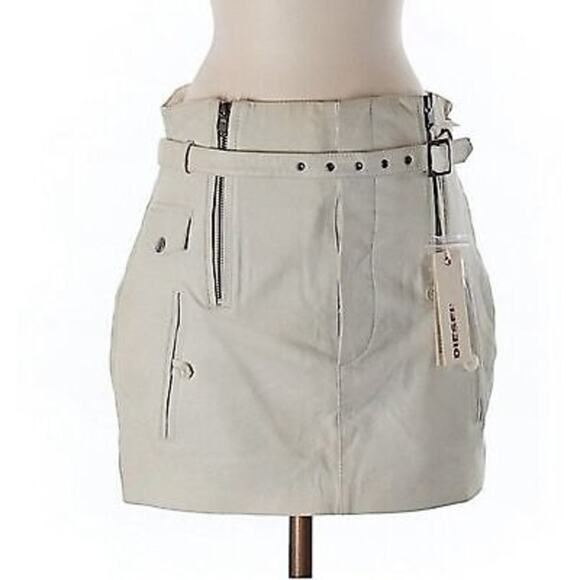 DIESEL Lamb Leather Mini Skirt Size 27 - Picture 10 of 12